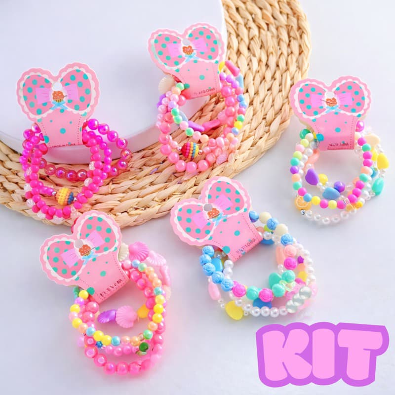 Kit até 48 unidades conjunto de pulseiras lindas infantis de miçanga