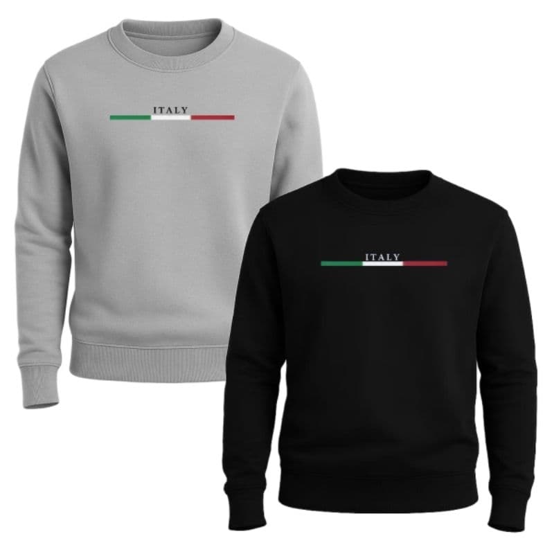KIT DUAS BLUSAS DE MOLETOM GOLA CARECA ITALY SUÉTER  DE FRIO MASCULINO