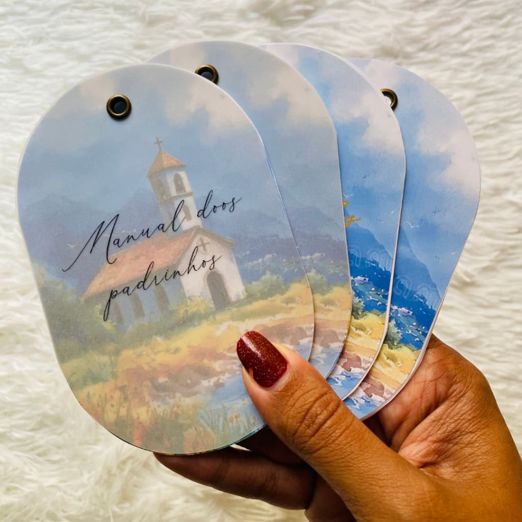 Manual de Padrinhos para Casamento Minimalista com Aquarela - Oval