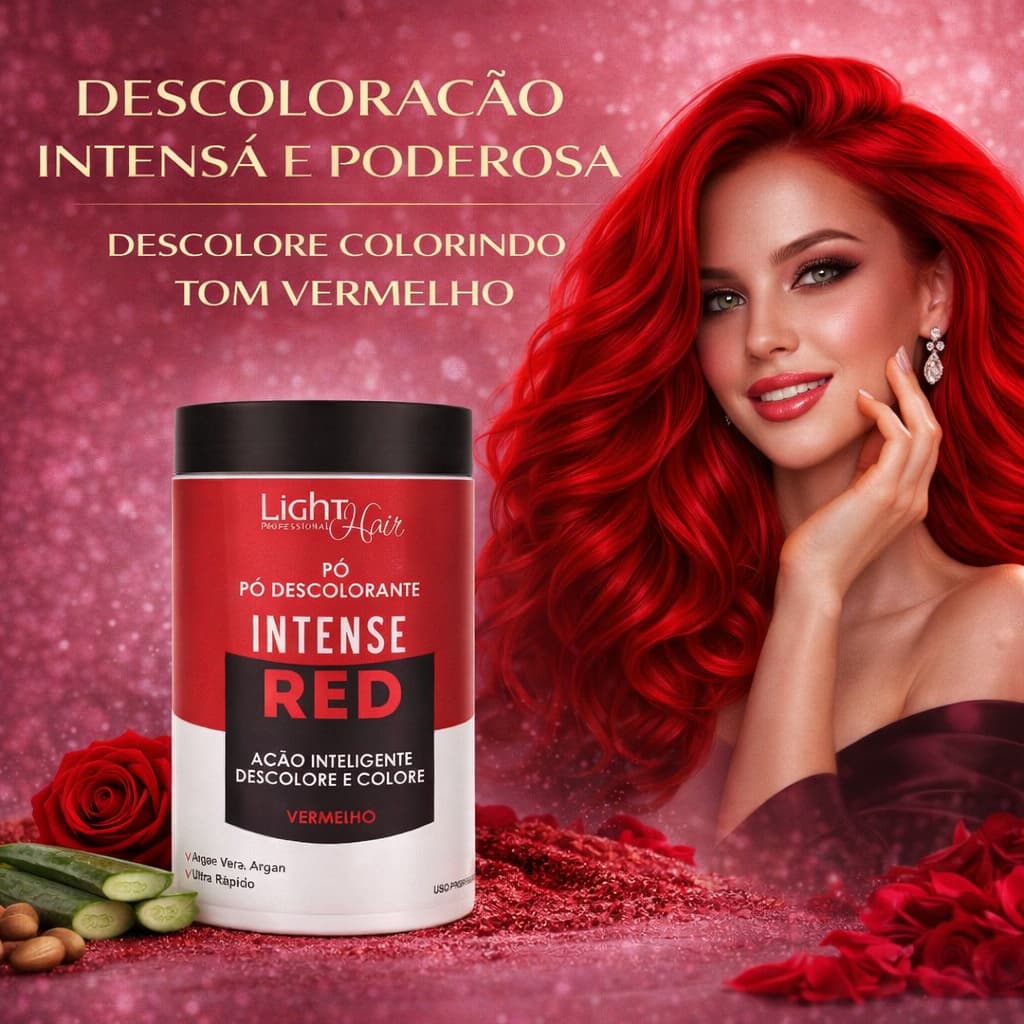 Pó Descolorante Intense Red Descolore - Colorindo 200gr Vermelho
