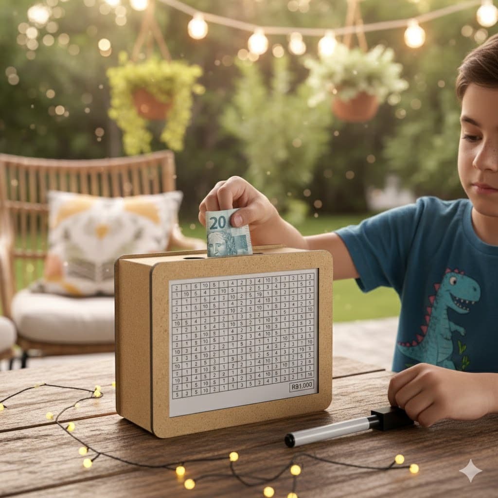 Cofre Desafio R$ 1000 R$5000 R$10000 Metodo Japones Para Economizar e Guardar Dinheiro