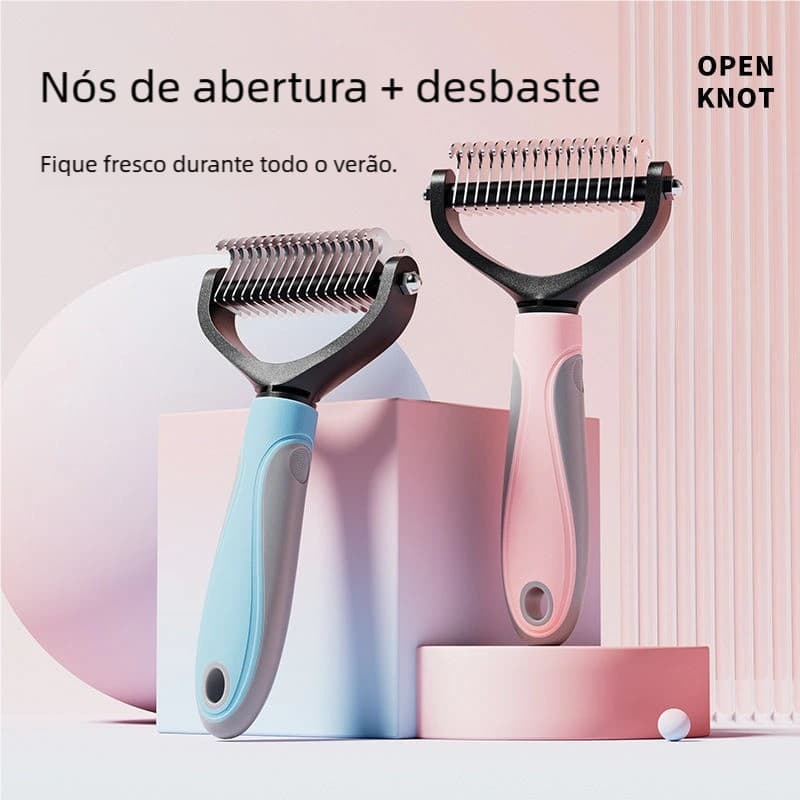 Desembolador Pet Rake - Escova para Remover Pelos Longos de Cachorro Gato
