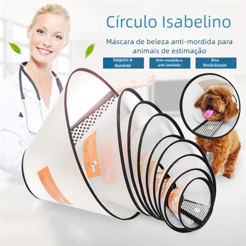 Colar Elizabetano Cão Cirúrgico – Premium Tamanhos N1 a N7