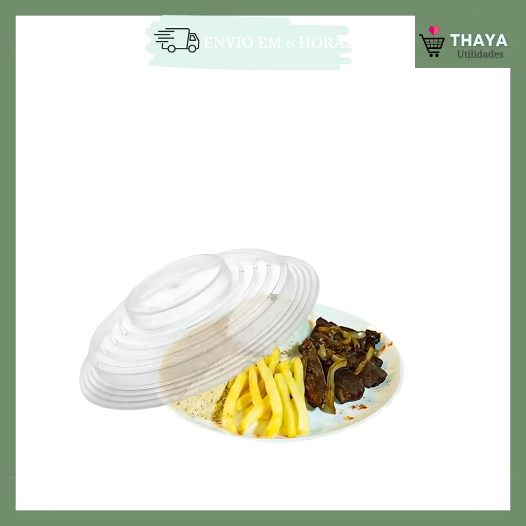 Tampa Anti Sujeira  Para  Micro-ondas Livre de BPA  De Plástico 26cm