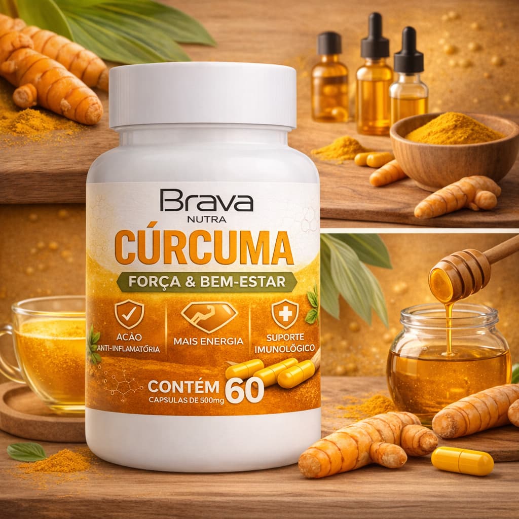 Cúrcuma Força 60 Cápsulas 500mg – Bem-Estar e Vitalidade