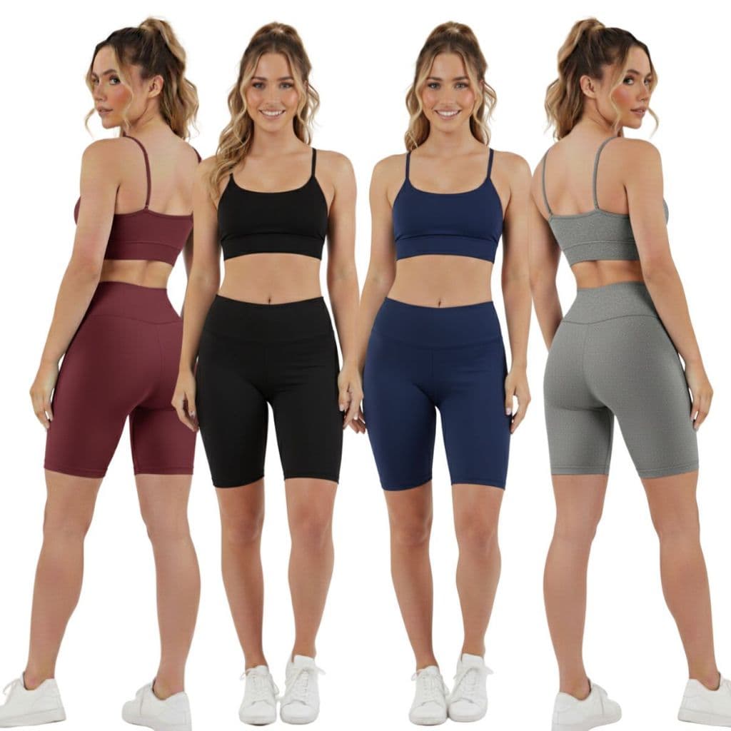 KIT 4 BERMUDA CICLISTA FEMININA KIT 3 KIT 2 E UNITARIA SHORTS FITNES CÓS ALTO SUPLEX GROSSO ZERO TRANSPARENCIA