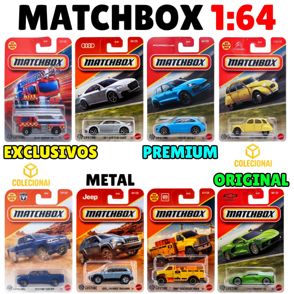 Miniatura 1:64 Matchbox Original Mattel | Metal Die-cast Colecionável | Lacrado | Modelos Realistas | Licenciado | Raros