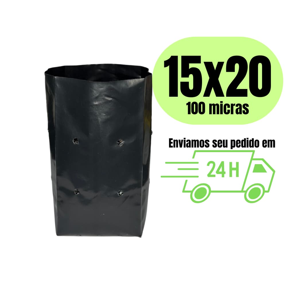 Saco plástico 15x20 para mudas saquinho para plantar