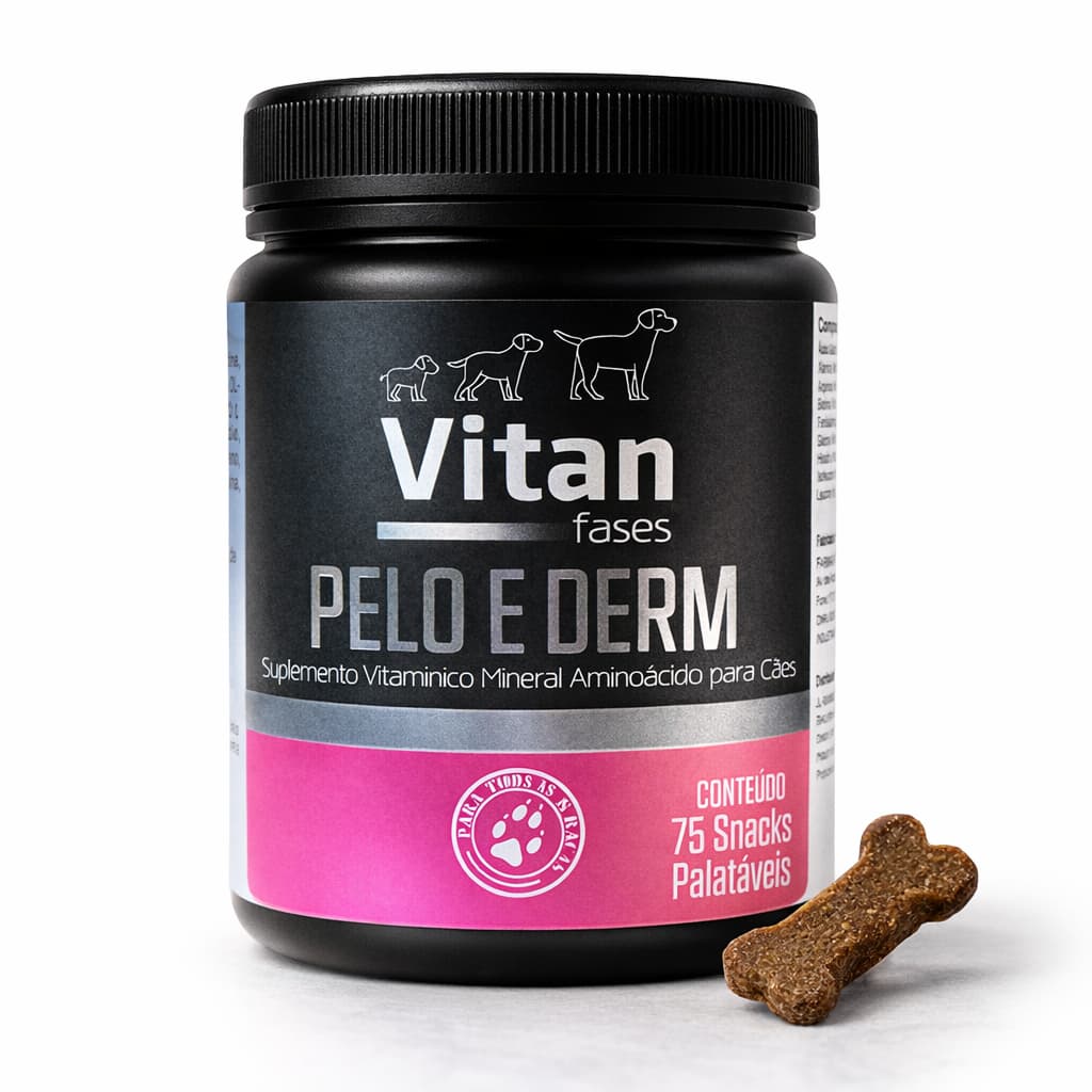 Suplemento P./ Queda de Pelos e Coceiras em Cães - 75 Snacks - Envio Imediato