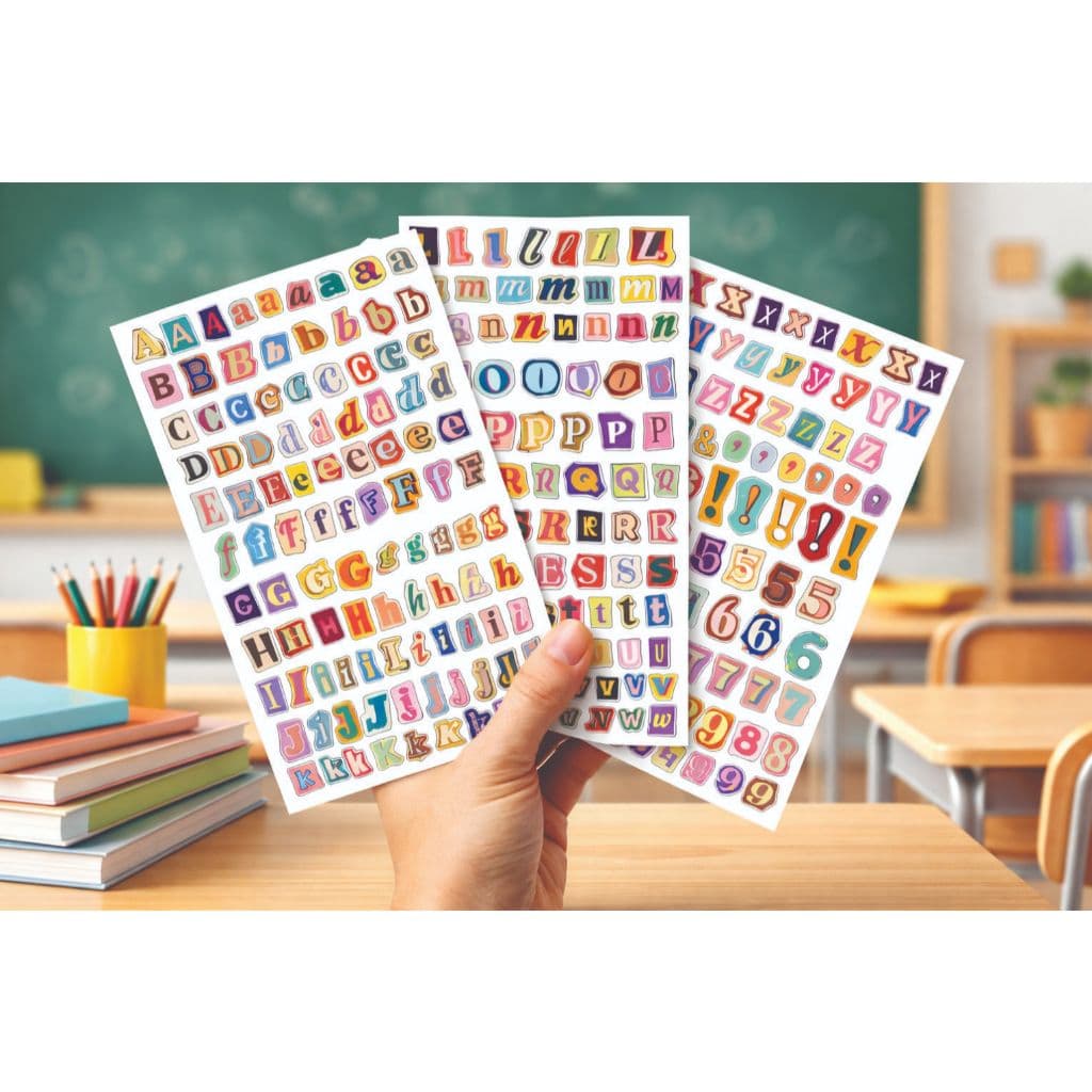 Adesivo Letras 3 folhas Journal Grafite