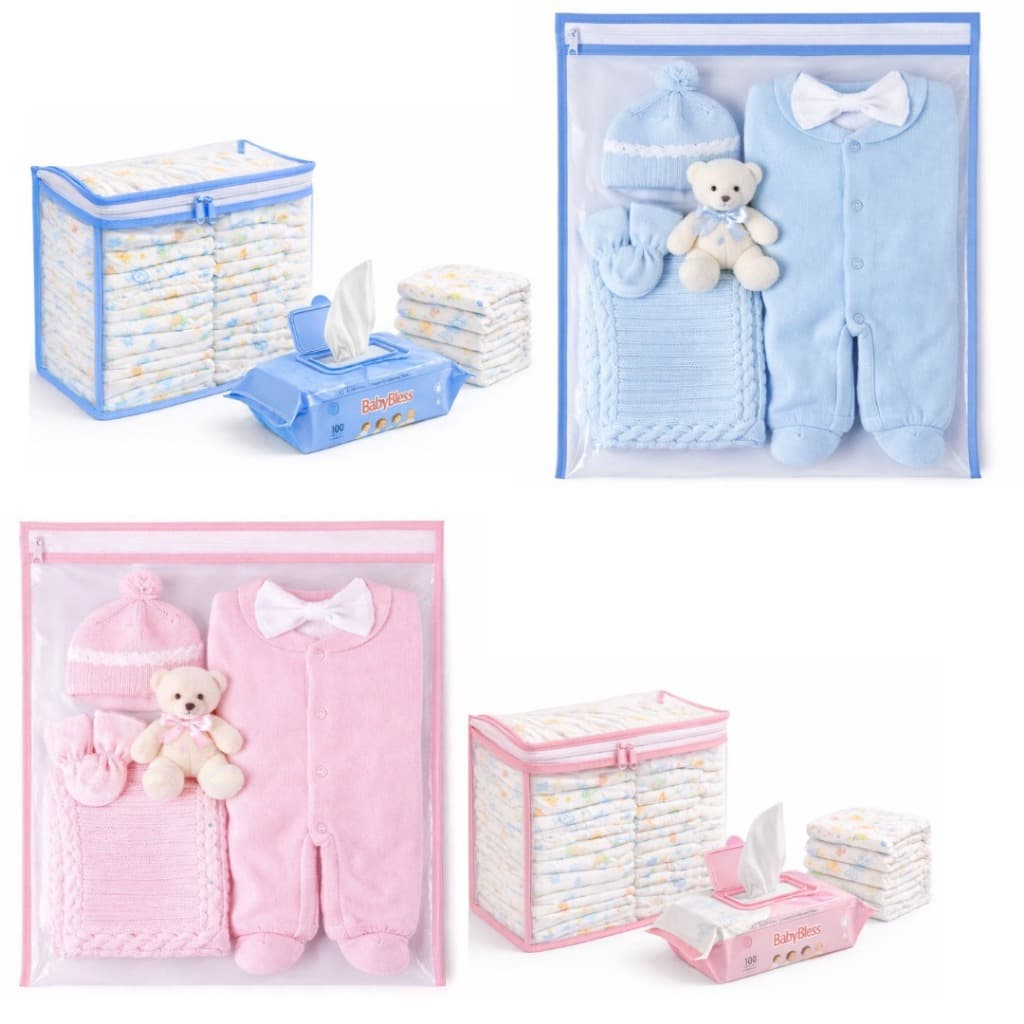 7 Saquinhos Maternidade Multiuso + 3 Porta Fralda Organizador Necessaire