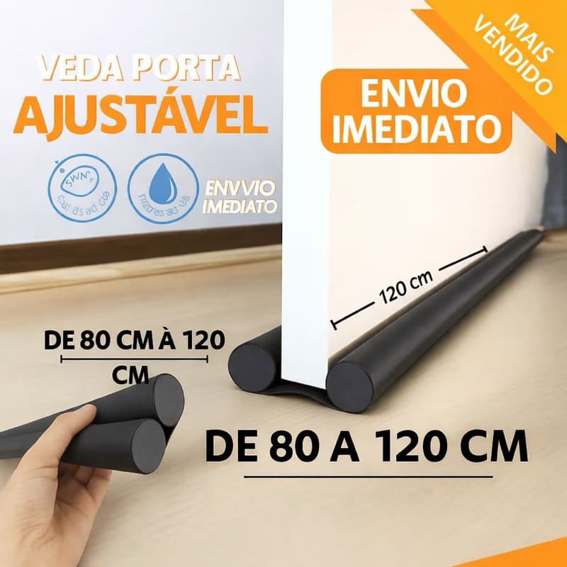 VEDA PORTA AJUSTAVEL 70 A 120CM ANTI INSETOS POEIRA FRIO BARULHO PROTETOR PORTA ROLINHO VEDAÇAO CASA