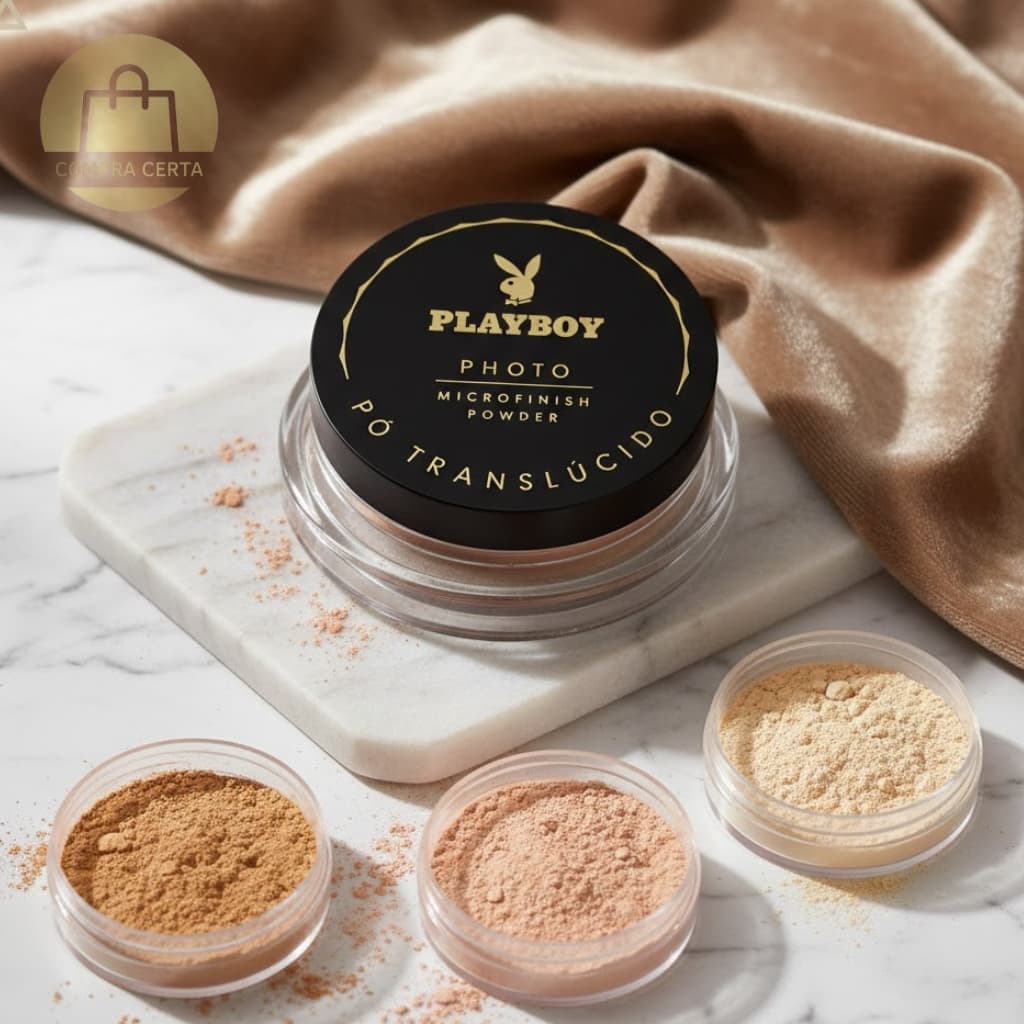 Pó Translúcido Solto Playboy Maquiagem Profissional Microfinish Acabamento Natural Matte