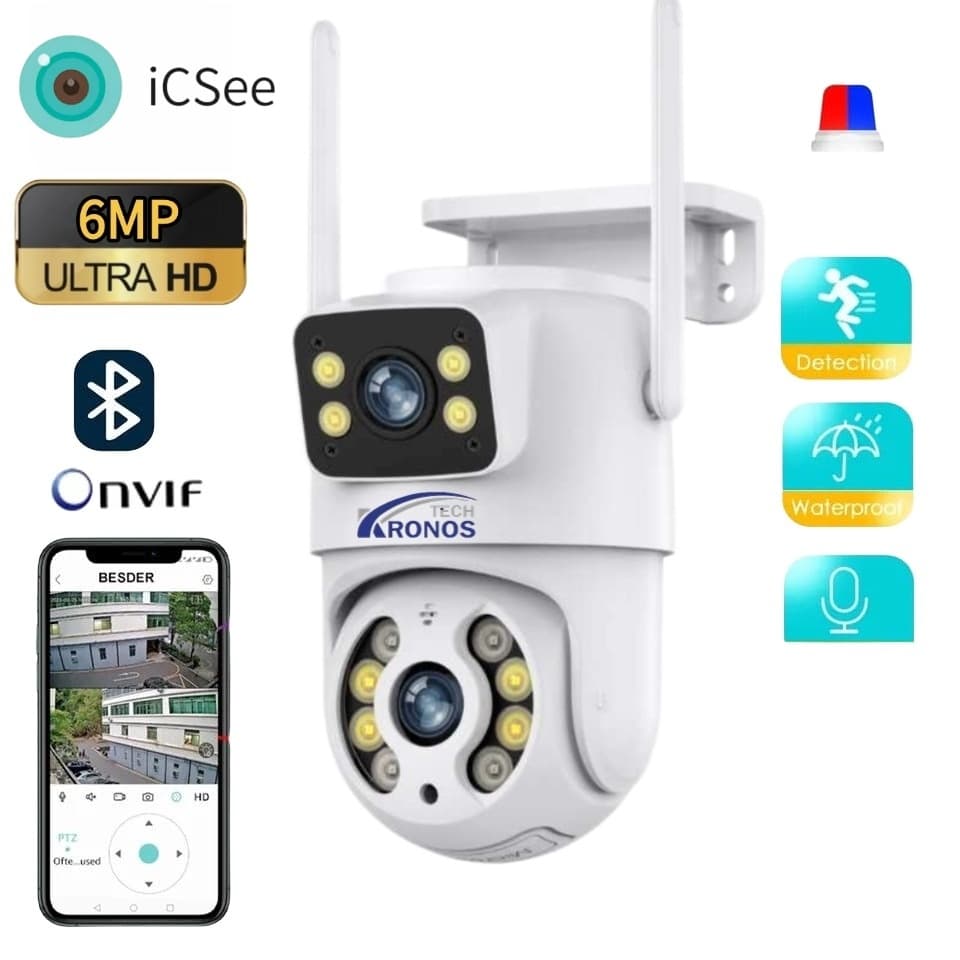 Câmera Externa Ip YOOSEE/ICSEE a Prova D'água 6mp wifi ptz com Infravermelho  sensor movimento Bivolt