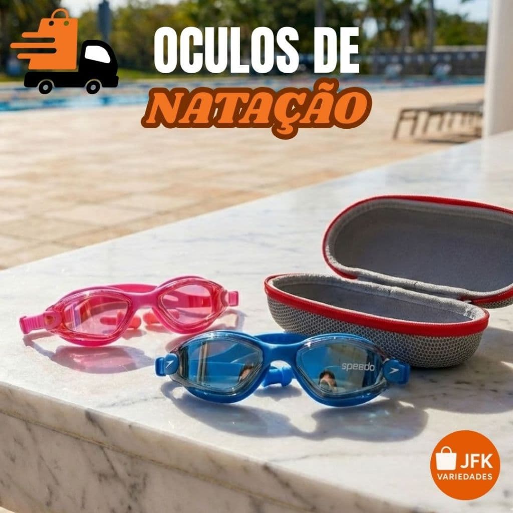 Óculos de Natação Profissional Anti-Embaçante com Estojo para Piscina e mar com plug de ouvido-Treino e Lazer