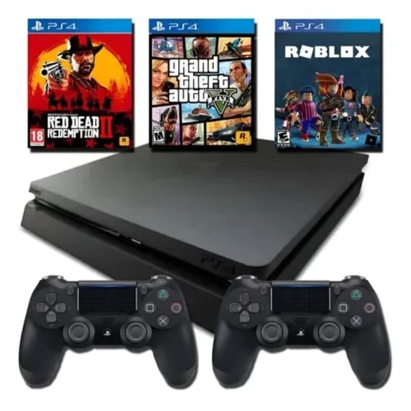 PS4 Slim 500GB/1TB + Controles originais + Jogos a Escolha | Revisado + Garantia