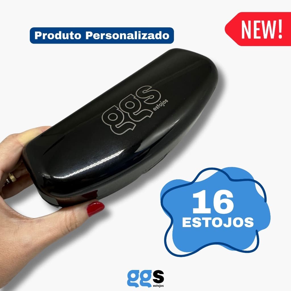 Kit 16 Estojos para Óculos Personalizados Monza Receituário e Solar para Óticas ou Brindes