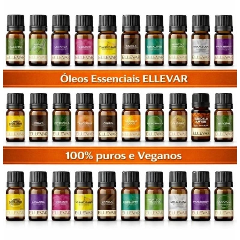 Óleo Essencial para Aromaterapia 100% Puro e Natural Linha Completa