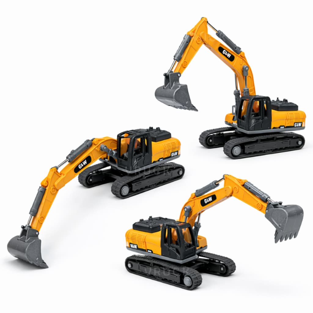 Miniatura Escavadeira Hidráulica Articulada Metal Realista