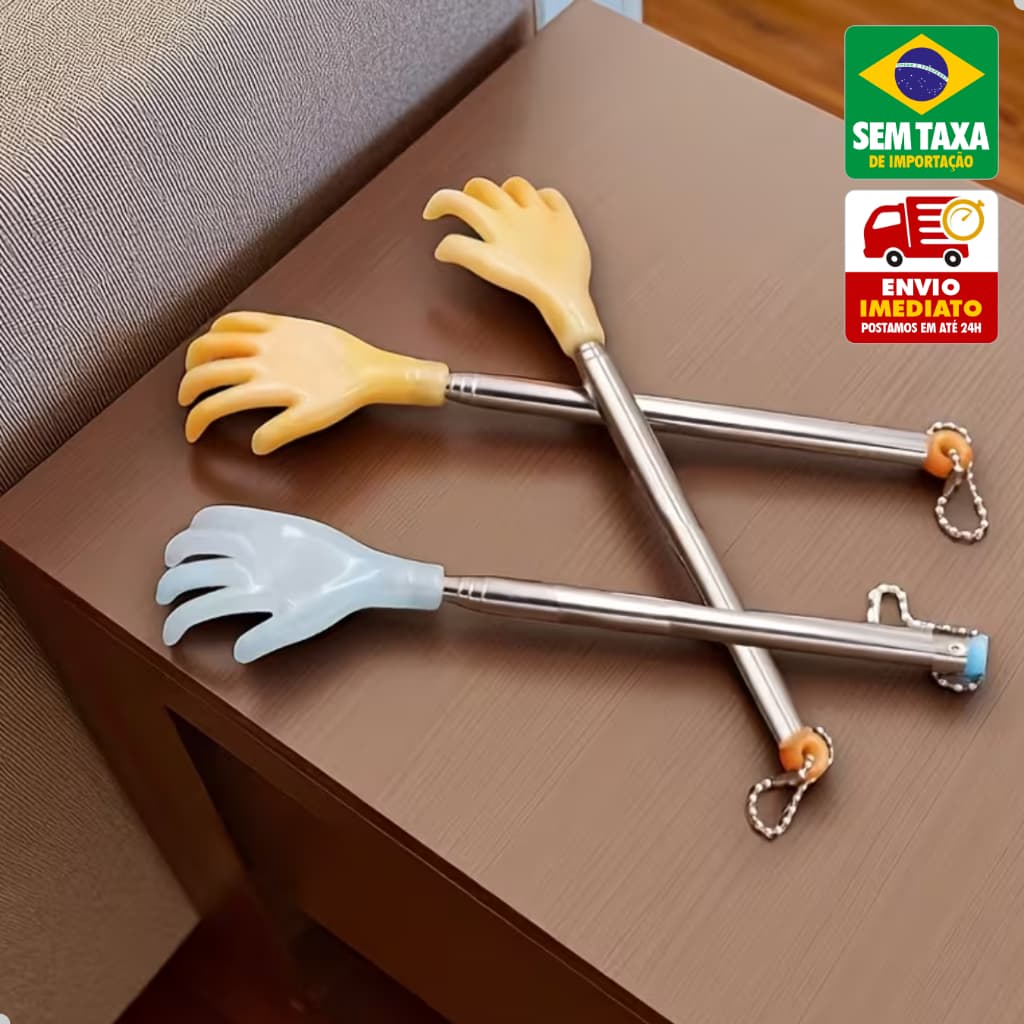 Arranhador Coçador de Costas com Cabo Telescópico Retrátil 44cm Cores Sortidas