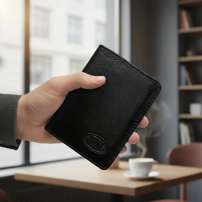 Carteira Porta Cartão Slim Fn Couro De Couro Legítimo - Compacta Minimalista Compartimento para Cartões.