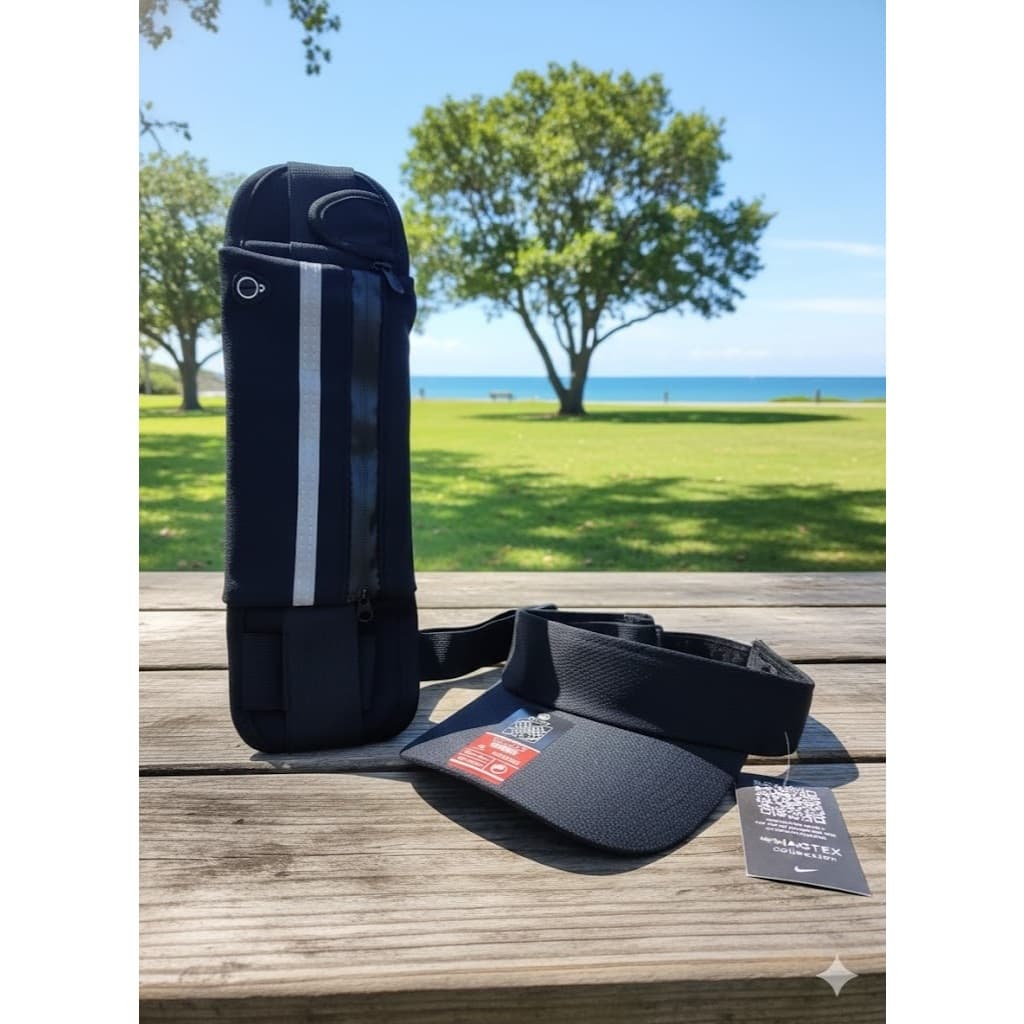 Kit Pochete E Viseira Feminina Esportiva Ajustáveis Corrida Treino Ar Livre