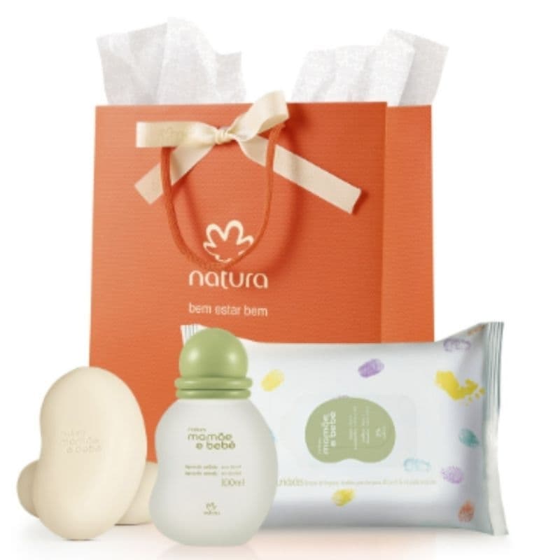 kit Sabonete ,Colônia e Lenço Mamãe e Bebê da Natura