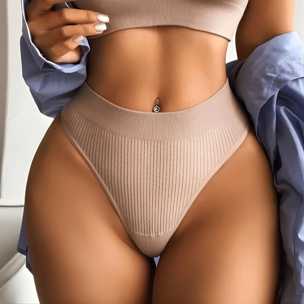 Kit 6 Calcinhas Canelado Fio Dental Lingerie de Luxo Importada Confortável