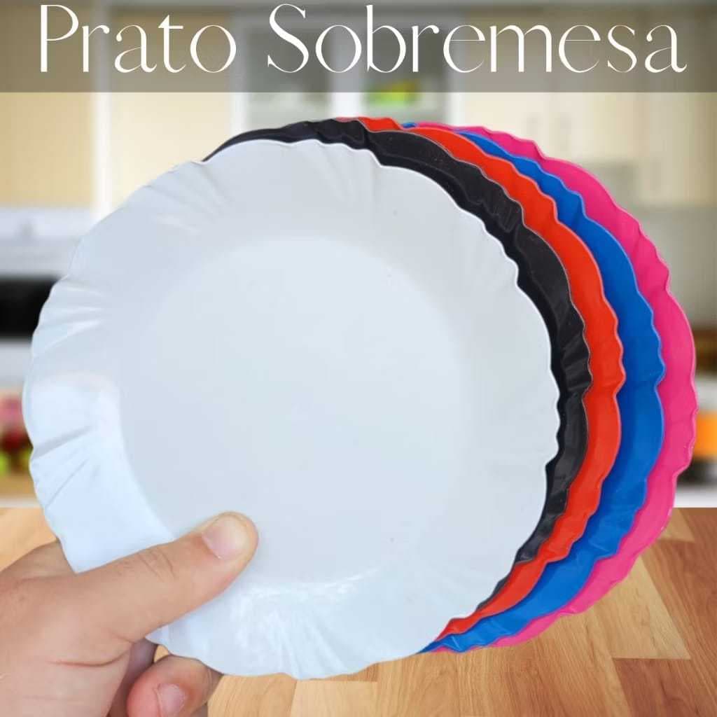 Prato Pétala Sobremesa Cores Plástico Resistente; kit 4,6,8,12,16 ou 24. Café da manhã/festa/Eventos
