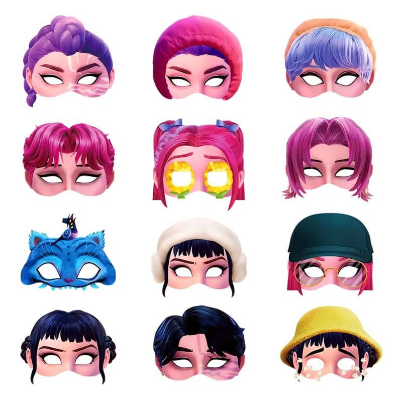 kit com 12 máscara da guerreira do k-pop