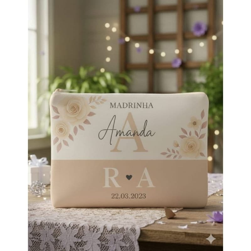 necessaire para madrinha de casamento 19x13cm