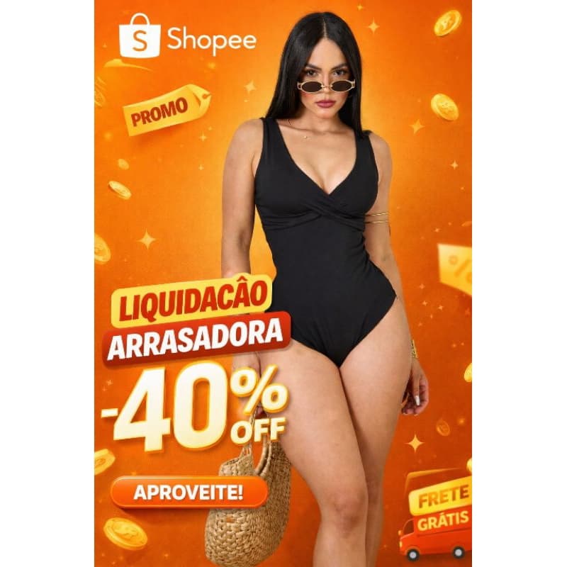 Body Maiô Luxo Com Bojo Removível Praia Piscina