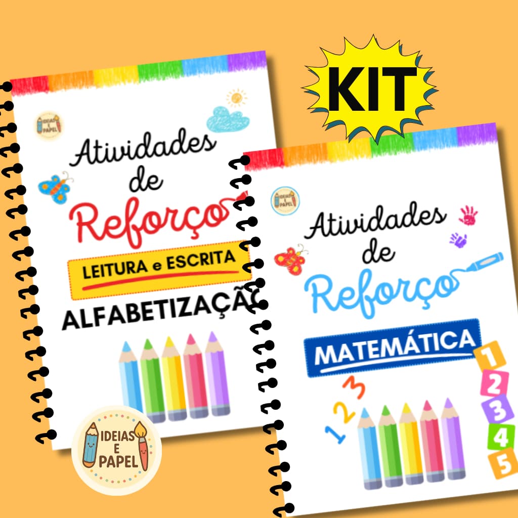 Kit com 2 Apostilas de Reforço Escolar Infantil – Leitura, Escrita e Matemática | Mais vendido