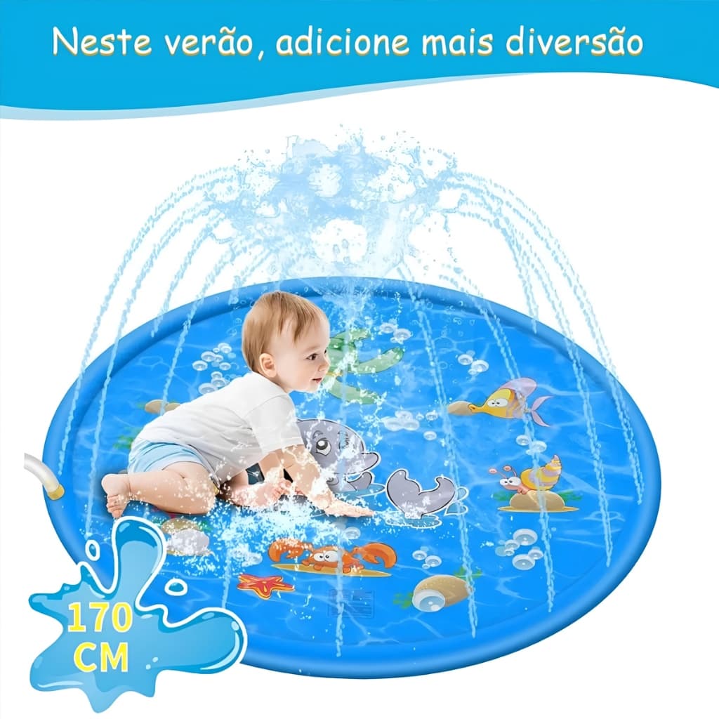 Piscina Inflável Splash Pad com Aspersor 100cm 150cm 170cm 250cm Brinquedos Infantil