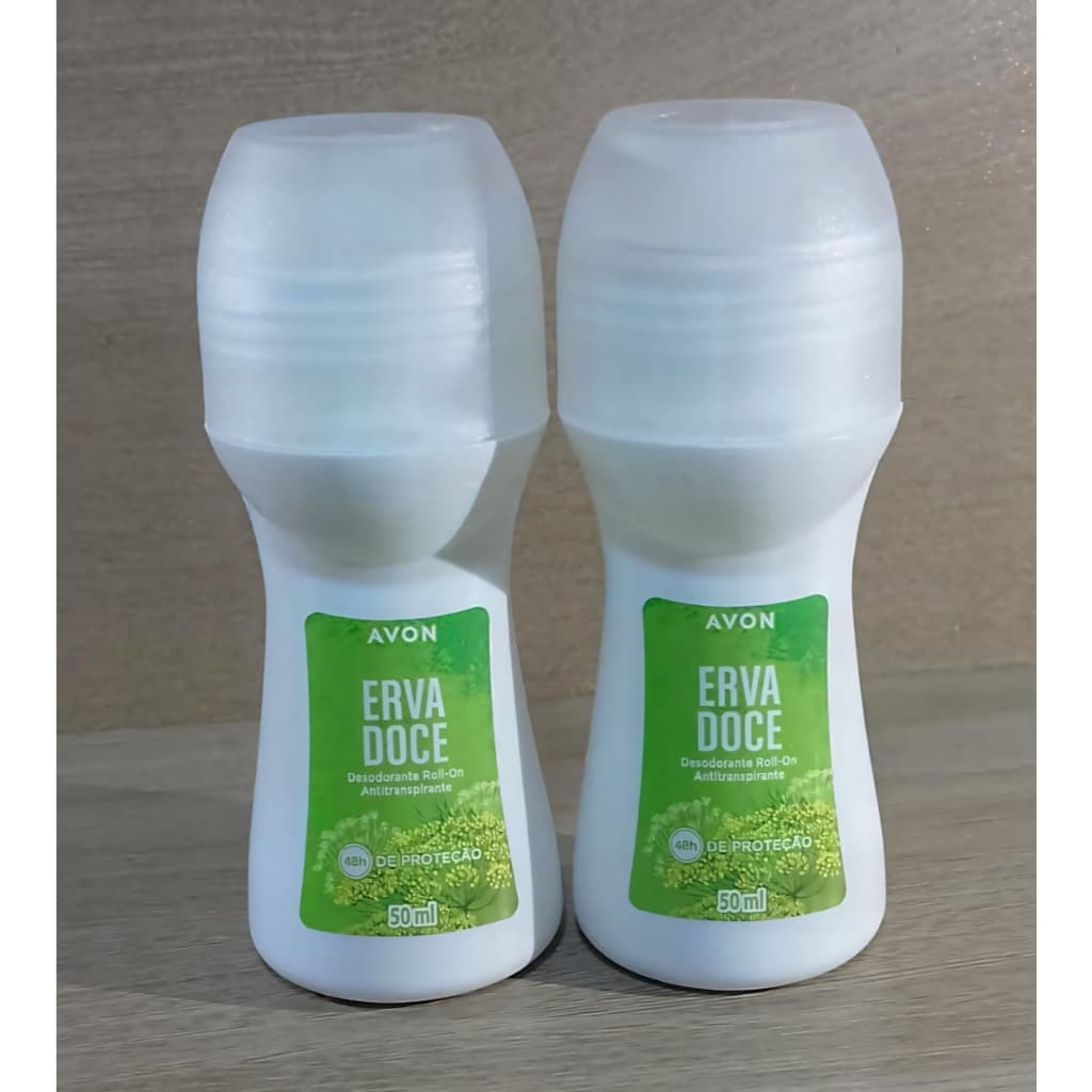 Kit Desodorante Roll-On Erva Doce Avon Antitranspirante 48 Horas de Proteção 2x50ml