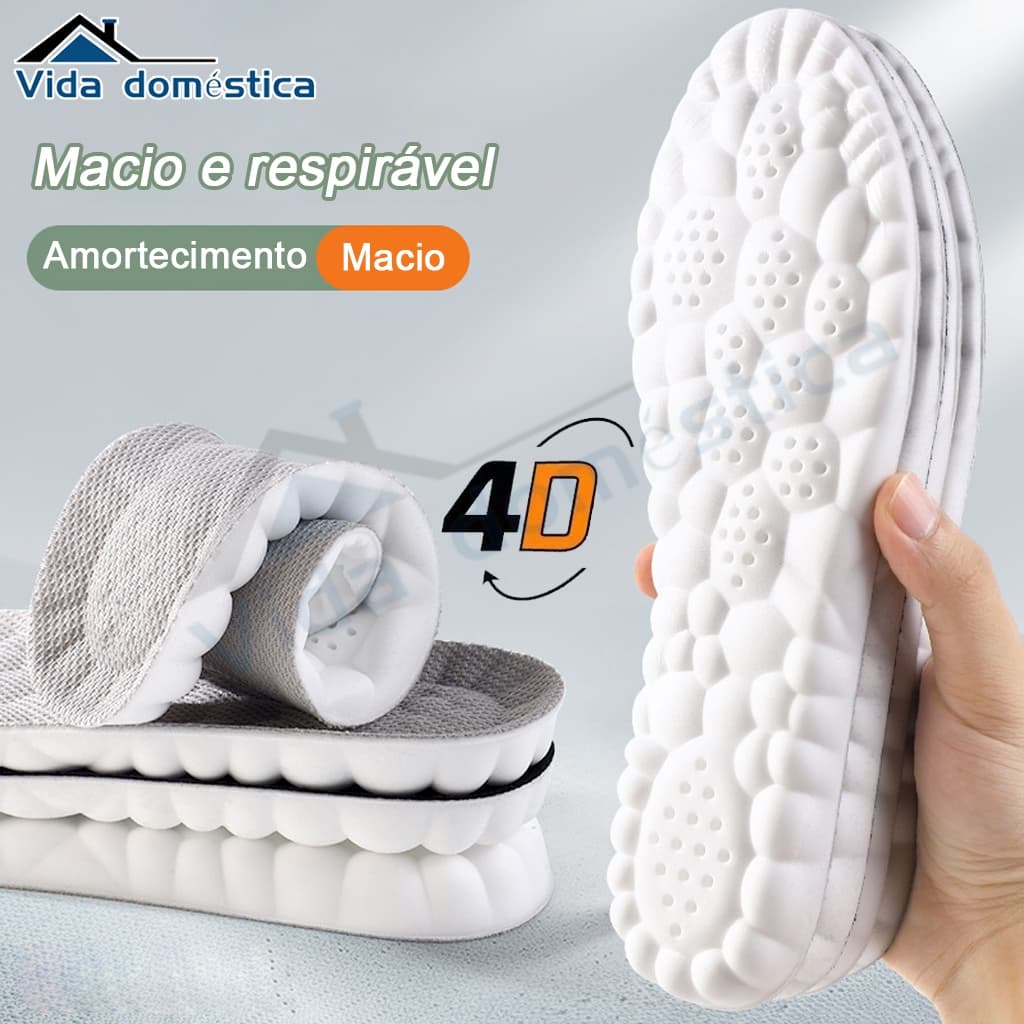 Palmilhas De Massagem Cloud 4D Almofadas De Sapato De Suporte De Arco Macio Para Confortáveis Pés Tênis Sapatos