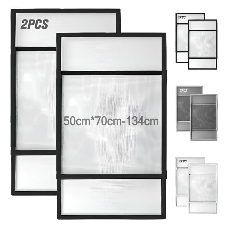 Kit 2 Peças Tela Mosquiteira De Encaixe Regulável Para Janelas Vãos E 50cm até 134cm Contra Mosquito Mosquiteiro Removív
