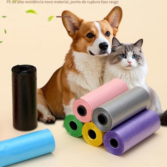 Refil Cata Coco Sacolas 225 Saquinhos Biodegradável Prático Para Pet Saco Cata Caca Refil Cata Caca