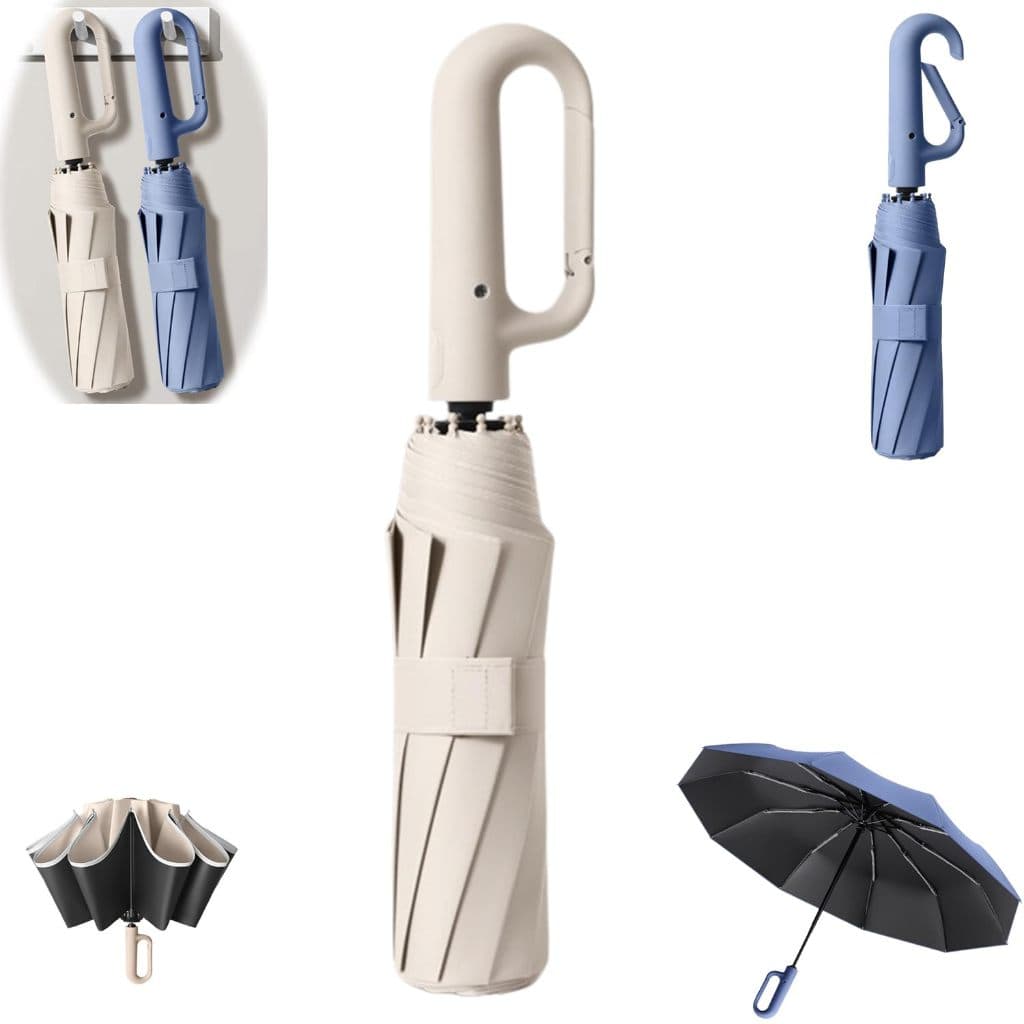 Novo Guarda Chuva Automático com Fivela Abre E Fecha Reforçado Contra Vento Proteção Solar Blackout