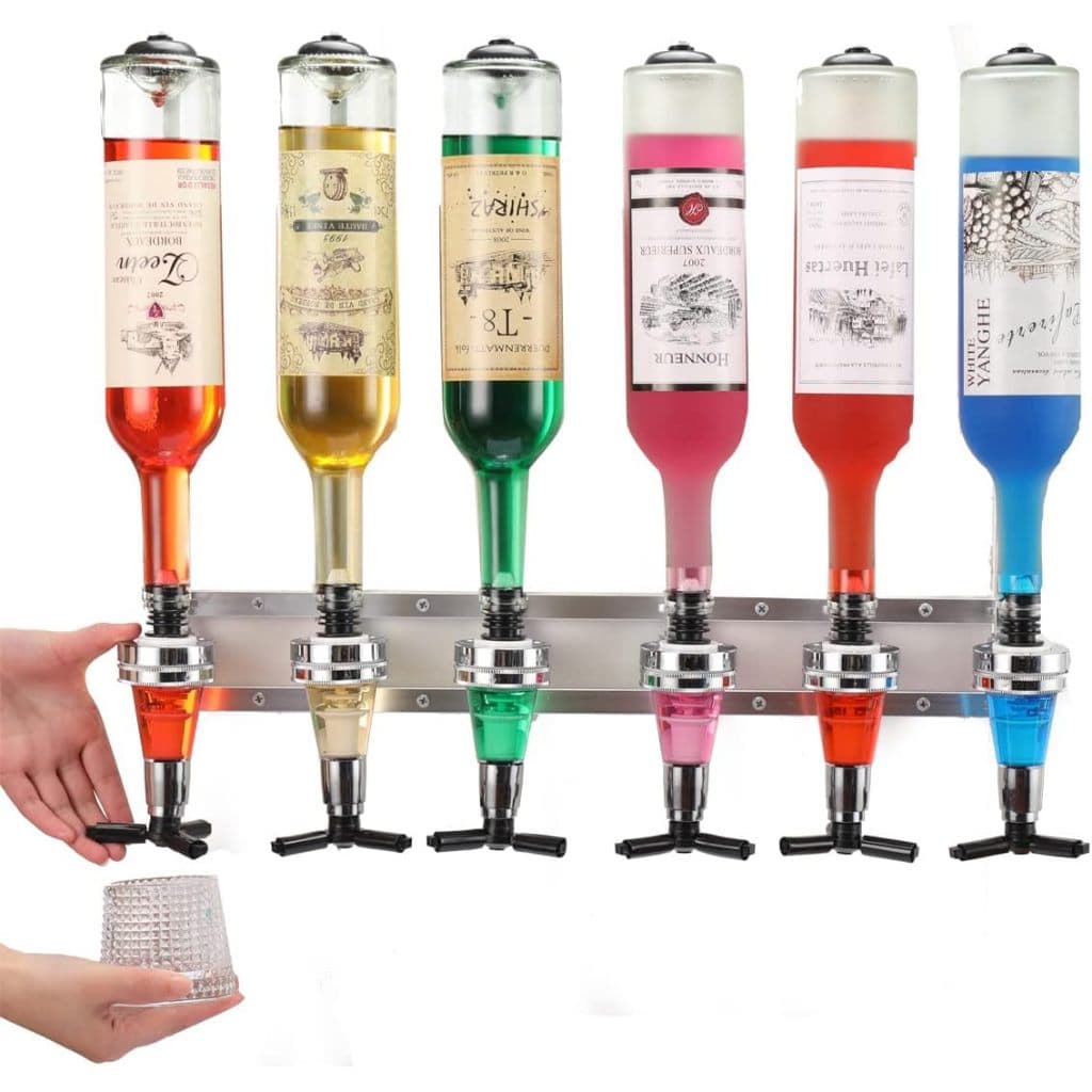 Dispenser De Bebidas Dispensador Dosador Parede 6 Garrafas 30mlBico ajustável para Vinho Cerveja bebidas alcóolicas