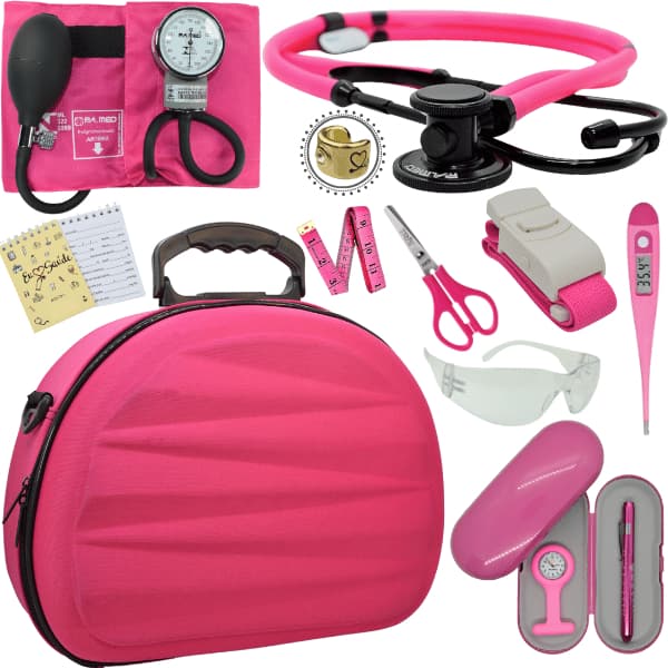 Kit Enfermagem Maleta Estagio Aparelho Pressao Estetoscopio