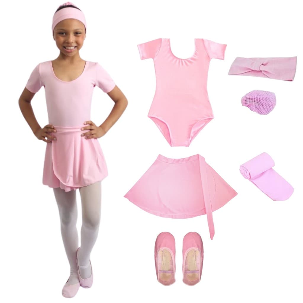 Kit Roupa De Ballet 6 Itens Infantil C/ Collant Meia Manga LEIA A DESCRIÇÃO DO ANÚNCIO