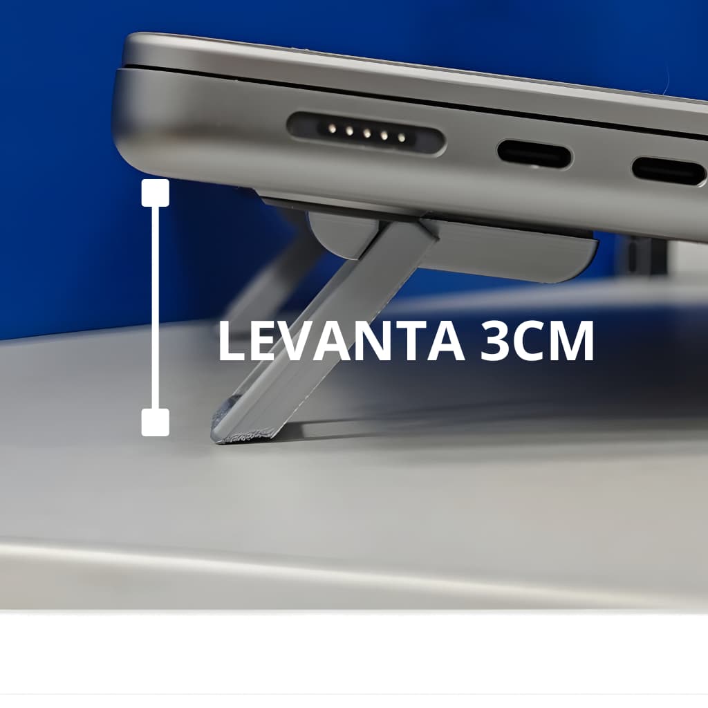 Kit Suporte Notebook Dobrável Compacto adesivo - Previne Superaquecimento l Retrátil Dobrável Ergonômico Premium