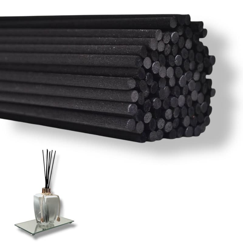 Kit 120 Varetas Difusoras Em Fibra de Algodão 3mm 25cm p/ Aromatizador Ambiente Aromaterapia Preta