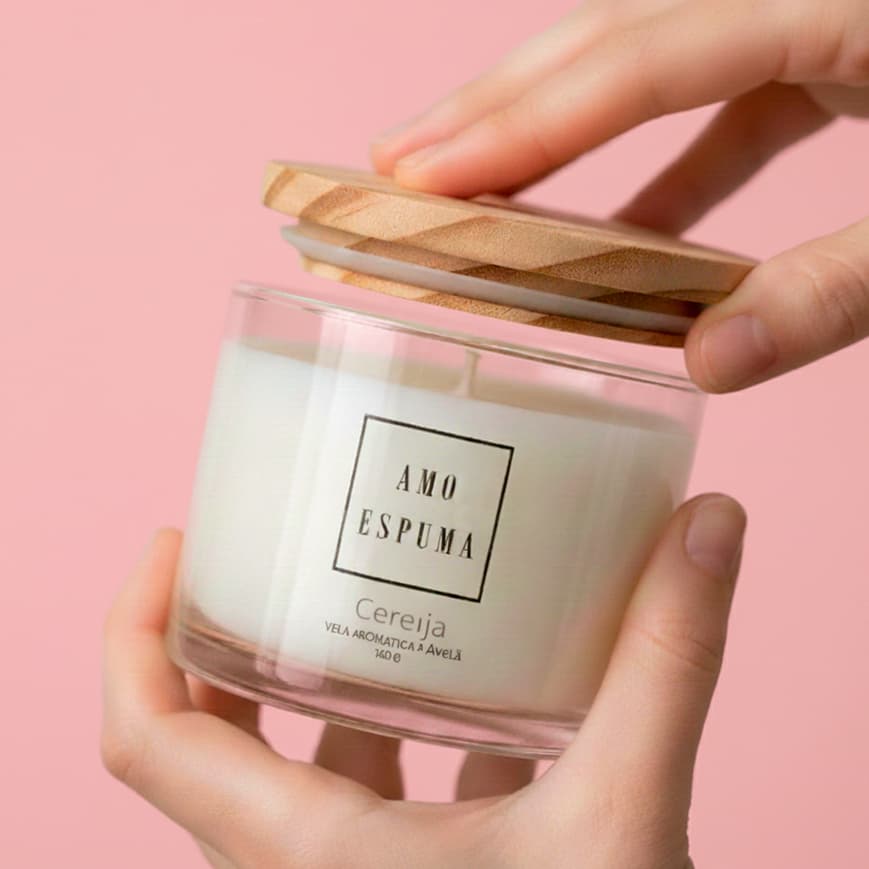 Vela Aromática Perfumada PREMIUM Cera Vegetal Especiarias Tampa de Madeira Classic