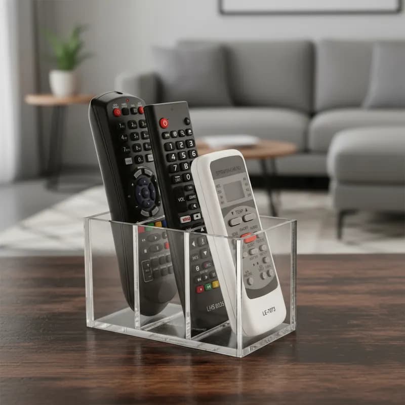 Porta Controle Remoto em Acrílico para Mesa (2, 3 e 4 Divisórias)
