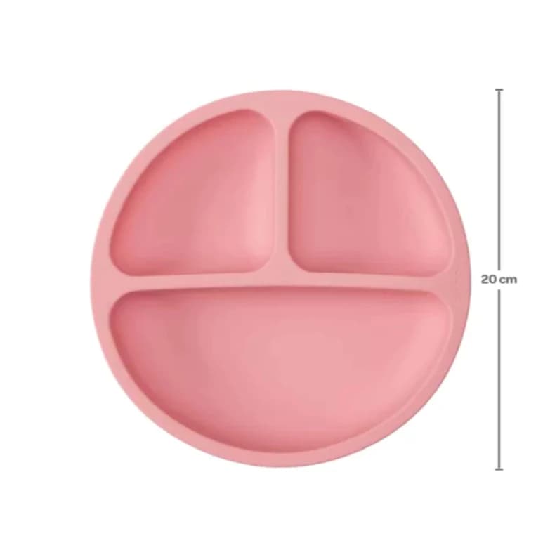 Pratinho Infantil Silicone Antiderrapante Macio Com Ventosa e Divisórias alimentar Para Bebê