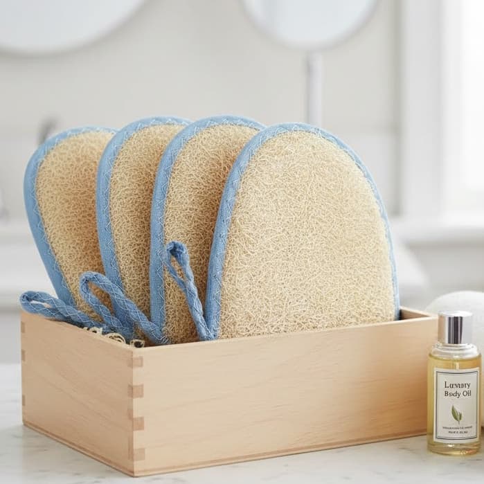 Kit 10 Bucha de Banho Vegetal Meia Luva Esfoliante Natural Orgânica Esfoliação Limpeza Diária Macia