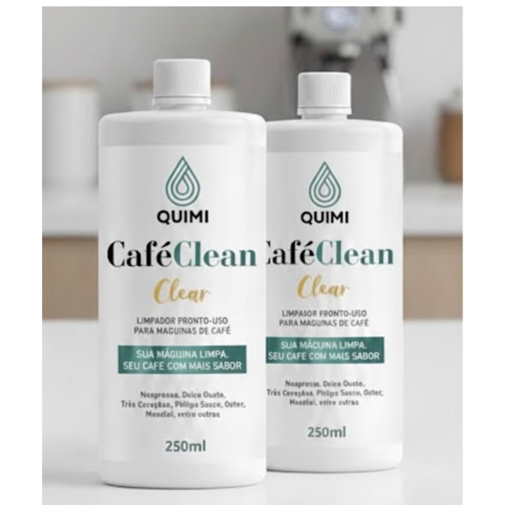 Kit Limpa Máquina de Café Cafeclean Clear Limpador e Descalcificante Máquina Café Todas Marcas 500ml