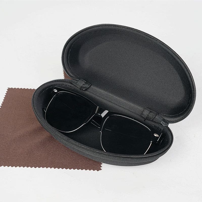 Estojo Rígido para Óculos – Preto com Zíper 🖤